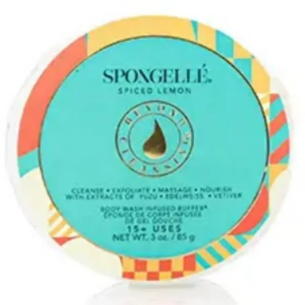 Spongelle Multi Use Body Wash Infused Buffer Spiced Lemon Shower/Bath Sponge